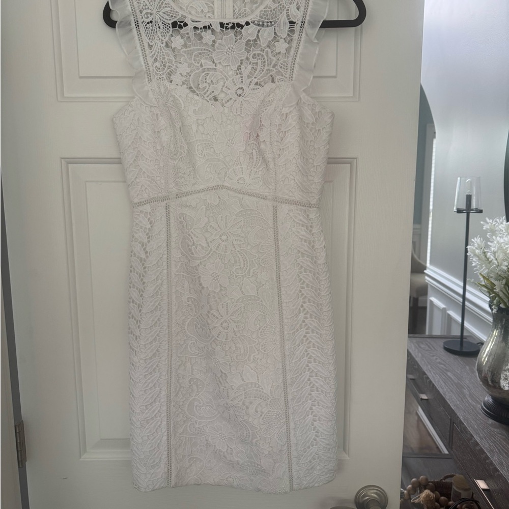 Lilly Pulitzer White Embellished Sheath Mini Dress